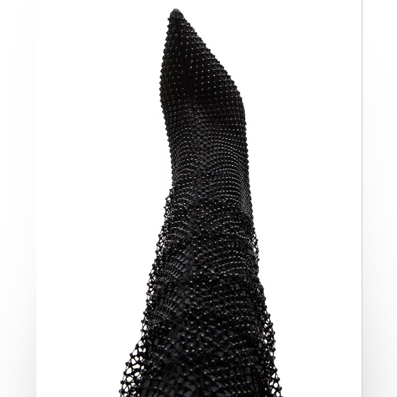 NWOT Madden Girl Sasha Glitter Fishnet Slouch Over-The-Knee Boots - Picture 3 of 10